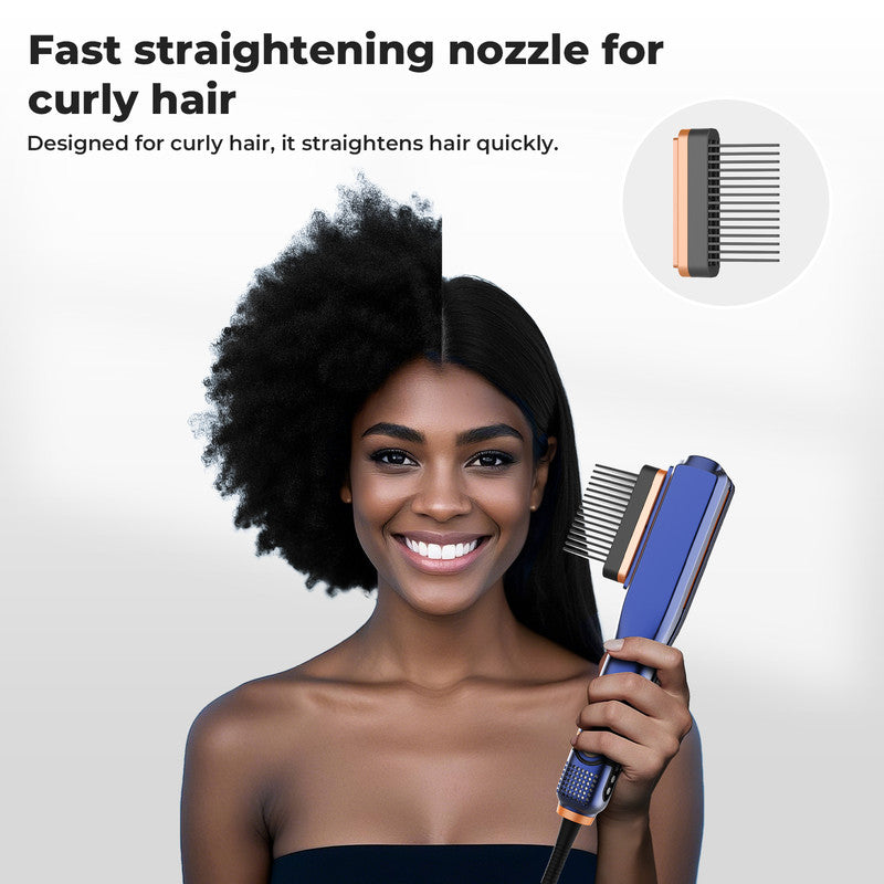 Blue Revolutionary Wet to Straight Airflow Styler | 2-in-1 Ionic Hair Dryer & Straightener | 200 Million Negative Ions for Frizz-Free Shine | 1600W High-Speed Air Flat Iron | Time-Saving Daily Tool