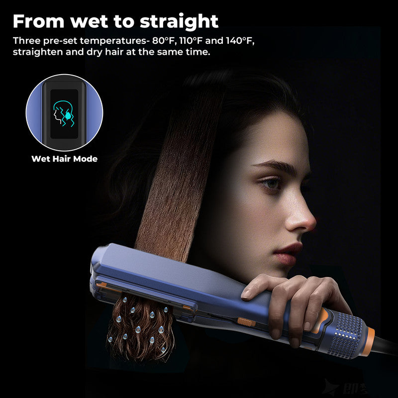White  Revolutionary Wet to Straight Airflow Styler | 2-in-1 Ionic Hair Dryer & Straightener | 200 Million Negative Ions for Frizz-Free Shine | 1600W High-Speed Air Flat Iron | Time-Saving Daily Tool