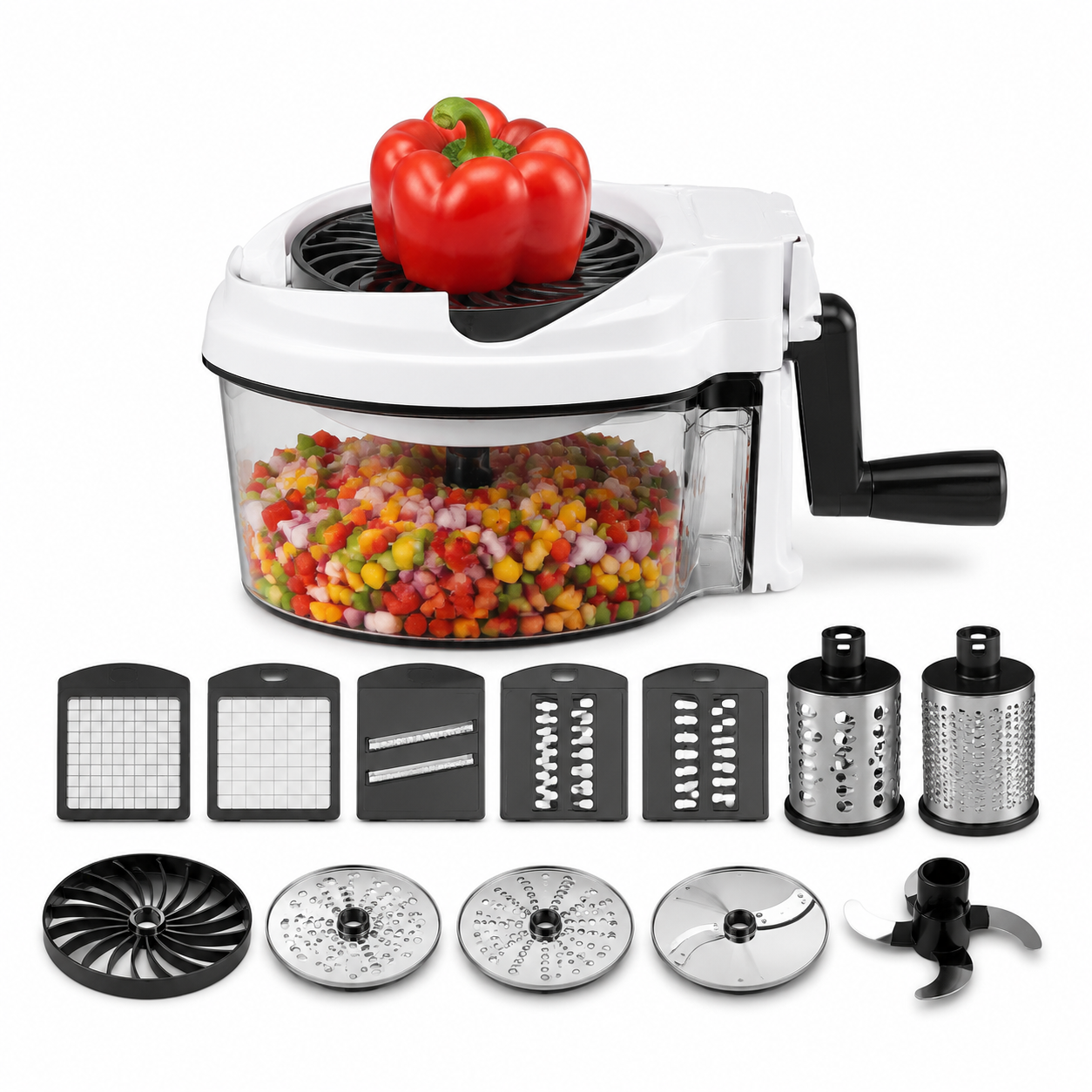 9-in-1 Vegetable Chopper & Food Dicer, Onion Chopper with Container, Stainless Steel Blades