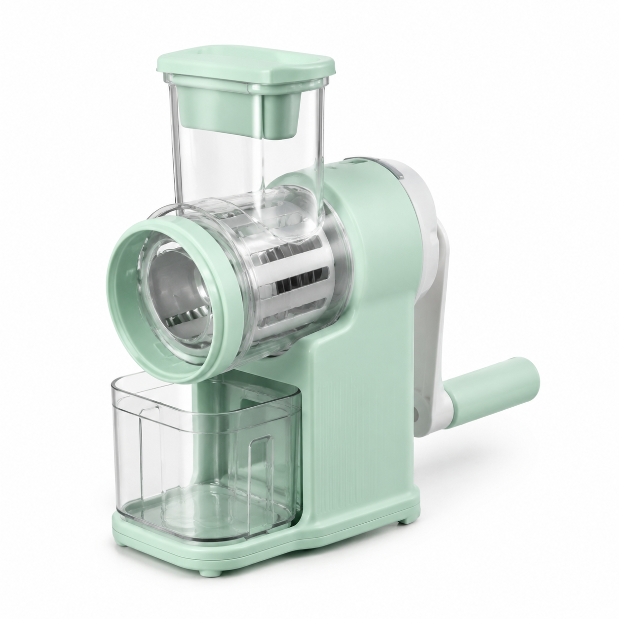 Rotary Cheese Grater & Vegetable Slicer, 4-in-1 Drum Blades, BPA-Free, Dishwasher Safe