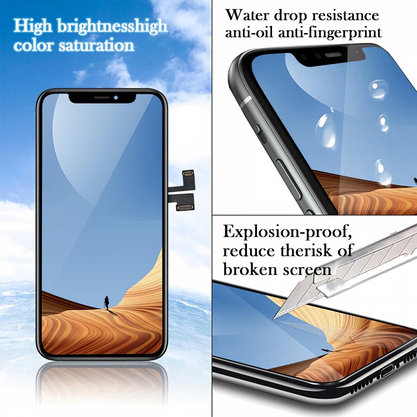iPhone 11 Pro Max Screen Replacement 6.5" Incell LCD Touch Digitizer with Repair Tools for iPhone 11 Pro Max A2161 A2218 A2220