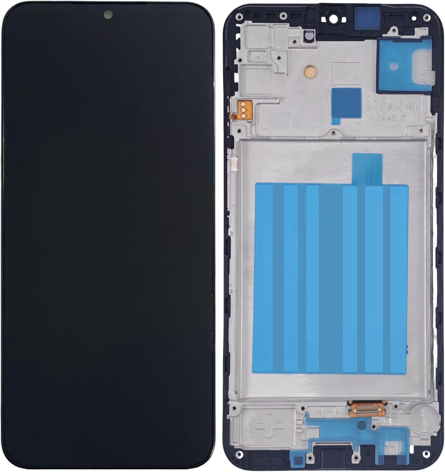 Samsung Galaxy A15 4G Screen Replacement with Frame, 6.4 Inch PLS LCD Touch Digitizer, Full Repair Tool Kit & Tempered Glass Protector for SM-A155F SM-A155M
