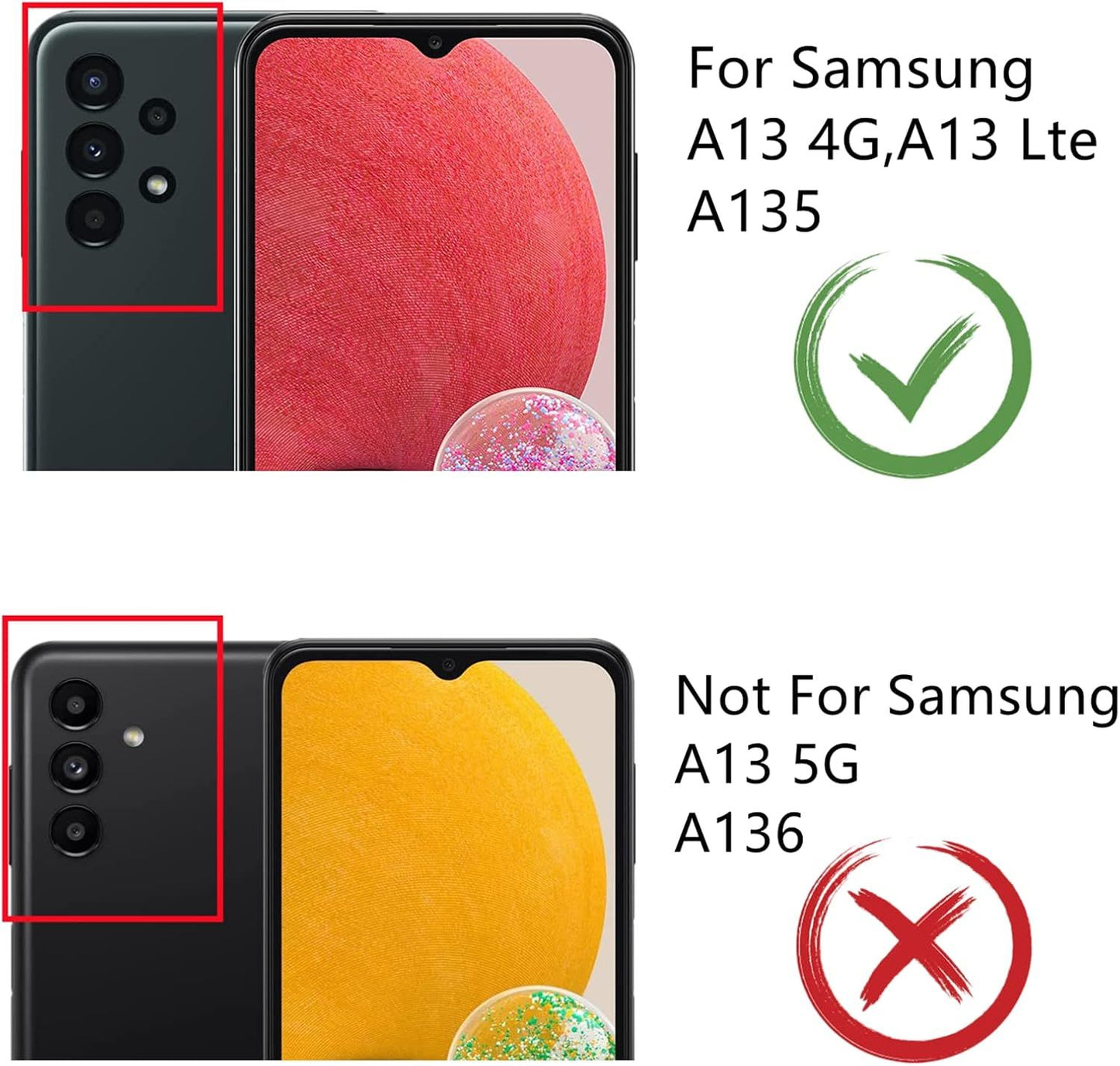 Samsung Galaxy A13 4G Screen Replacement with Frame, 6.6" PLS LCD Touch Digitizer, Full Repair Tool Kit & Tempered Glass Protector for SM‑A135F