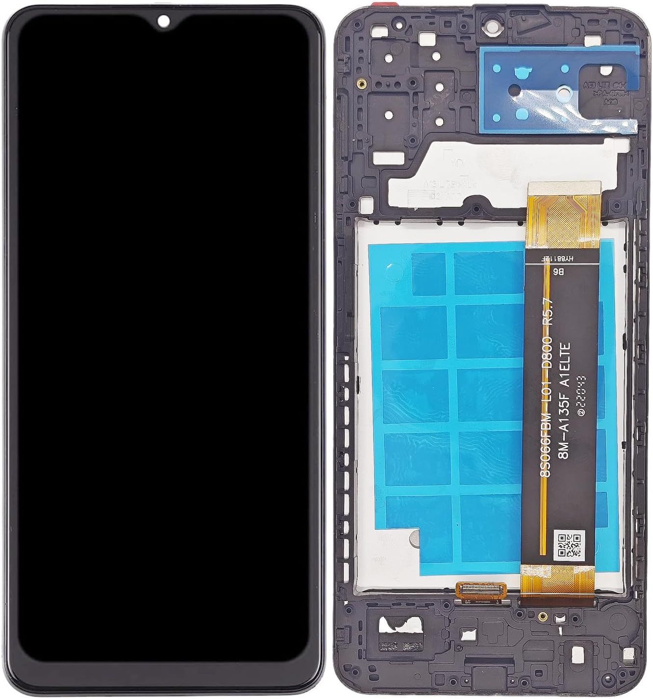 Samsung Galaxy A13 4G Screen Replacement with Frame, 6.6" PLS LCD Touch Digitizer, Full Repair Tool Kit & Tempered Glass Protector for SM‑A135F