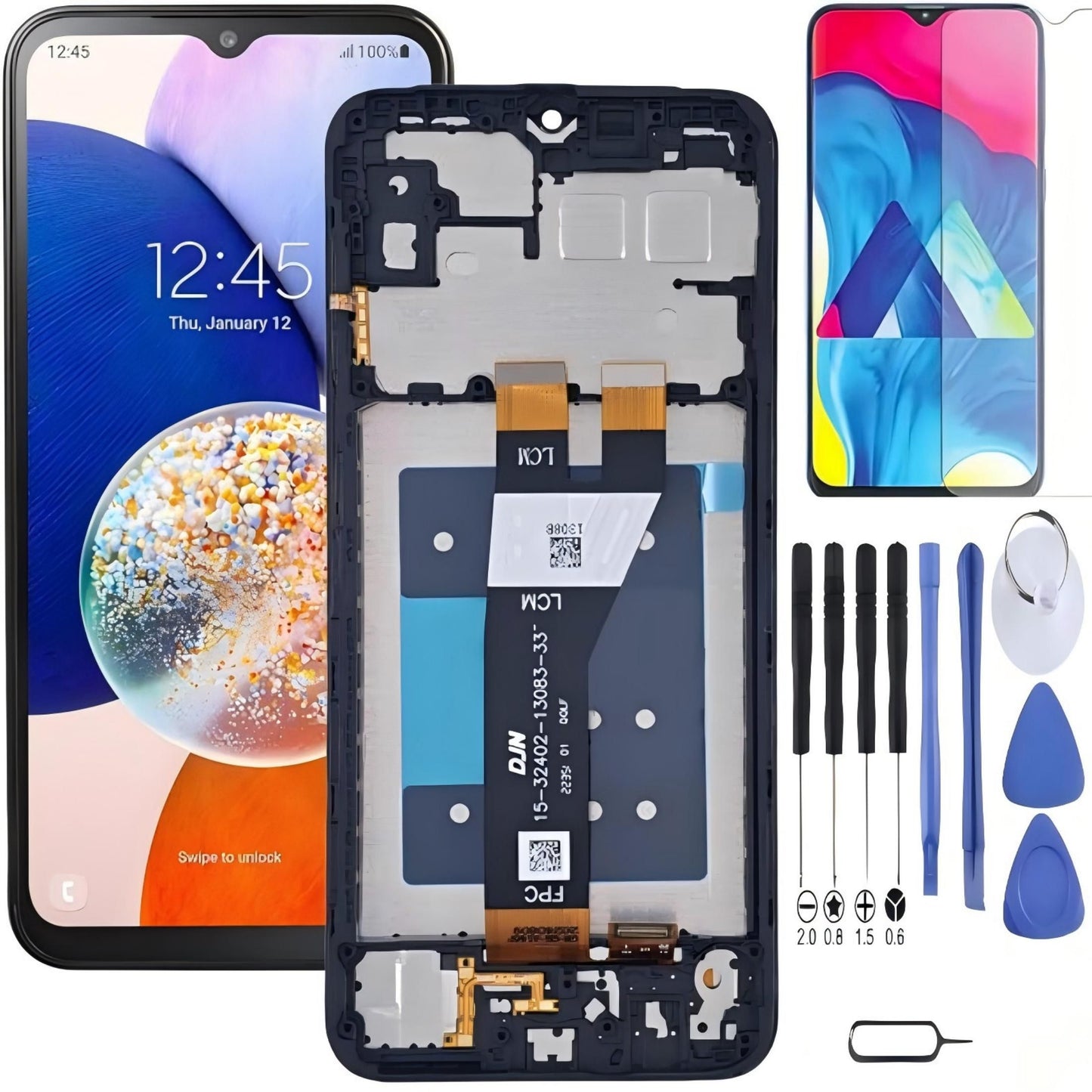Samsung Galaxy A14 5G Screen Replacement, 6.6 Inch PLS LCD Touch Digitizer, Comes with Full Repair Tool Kit & Tempered Glass Protector for SM-A146B SM-A146P SM-A146U SM-A146W