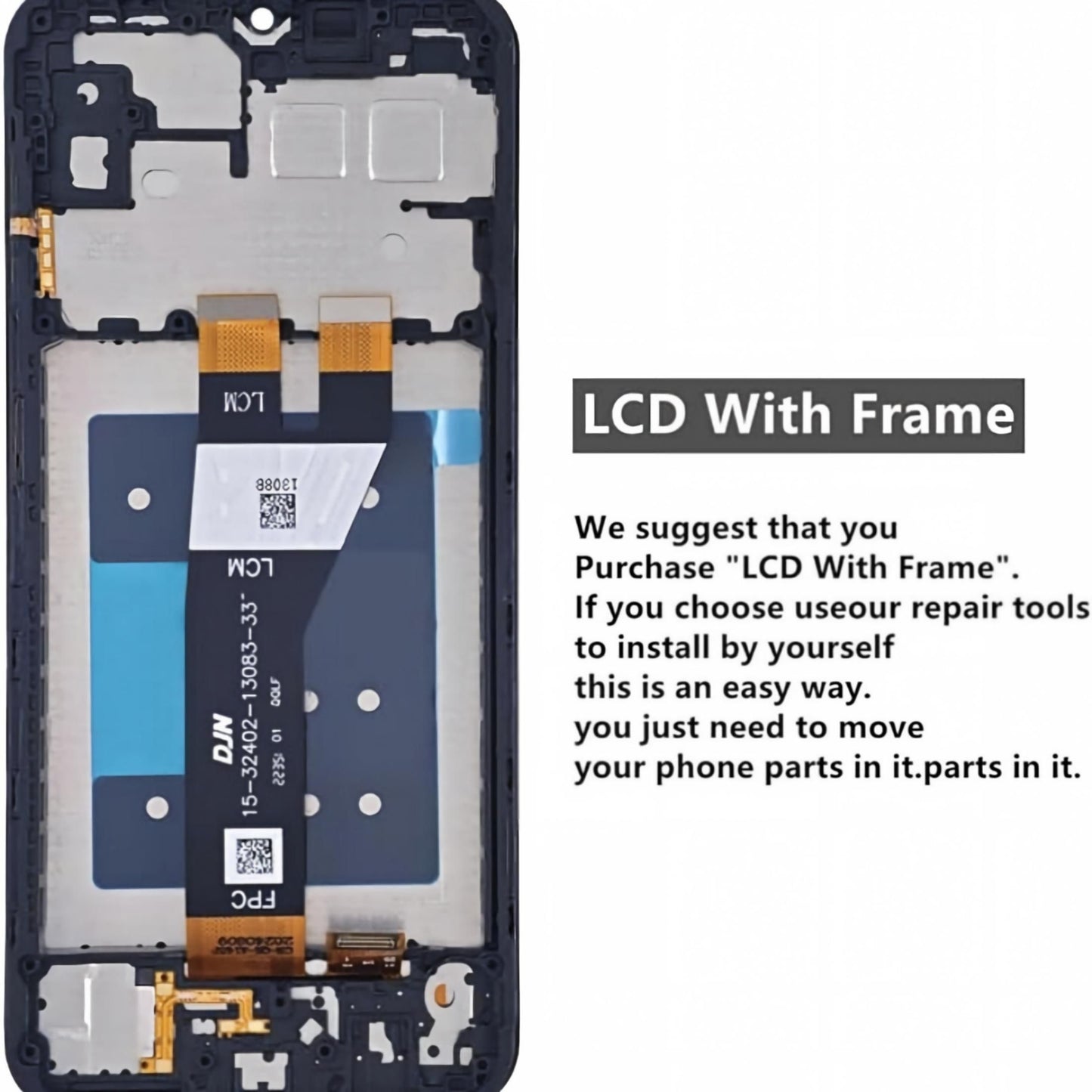 Samsung Galaxy A14 5G Screen Replacement, 6.6 Inch PLS LCD Touch Digitizer, Comes with Full Repair Tool Kit & Tempered Glass Protector for SM-A146B SM-A146P SM-A146U SM-A146W