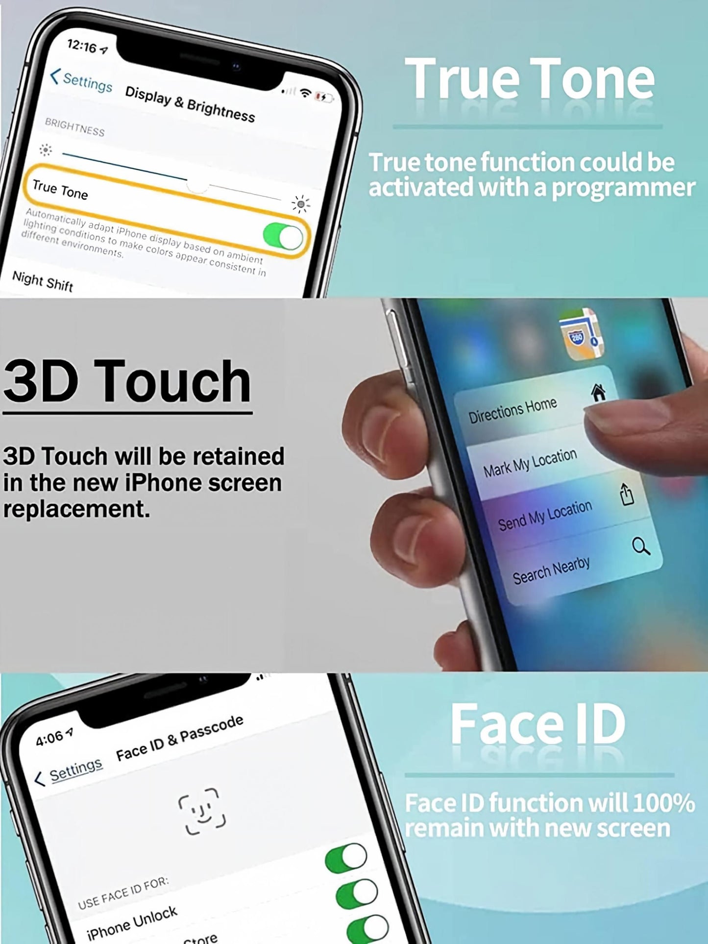 iPhone 12 Pro Max Screen Replacement, 6.7 Inch Incell LCD Touch Screen Digitizer with Complete Repair Tool Kit & Tempered Glass, for iPhone 12 Pro Max A2342 A2409 A2410 A2411