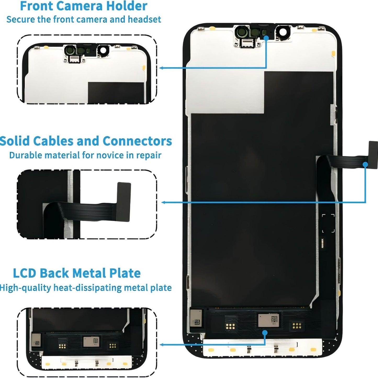 iPhone 13 Pro Max Screen Replacement, 6.7 Inch Incell LCD Touch Screen Digitizer with Full Repair Tool Kit & Tempered Glass, Fits iPhone 13 Pro Max A2484 A2641 A2642 A2643 A2644