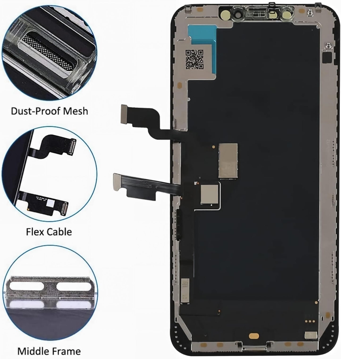 iPhone XS Max Screen Replacement, 6.5 Inch Incell LCD Display Touch Screen Digitizer with Full Repair Tool Kit & Tempered Glass, for iPhone XS Max A1921 A2101 A2102 A2104