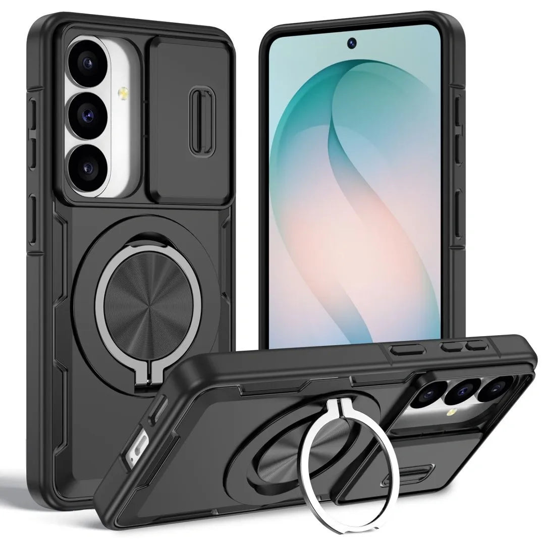 2-in-1 Magnetic Sliding Lens Case, Black for Samsung S26