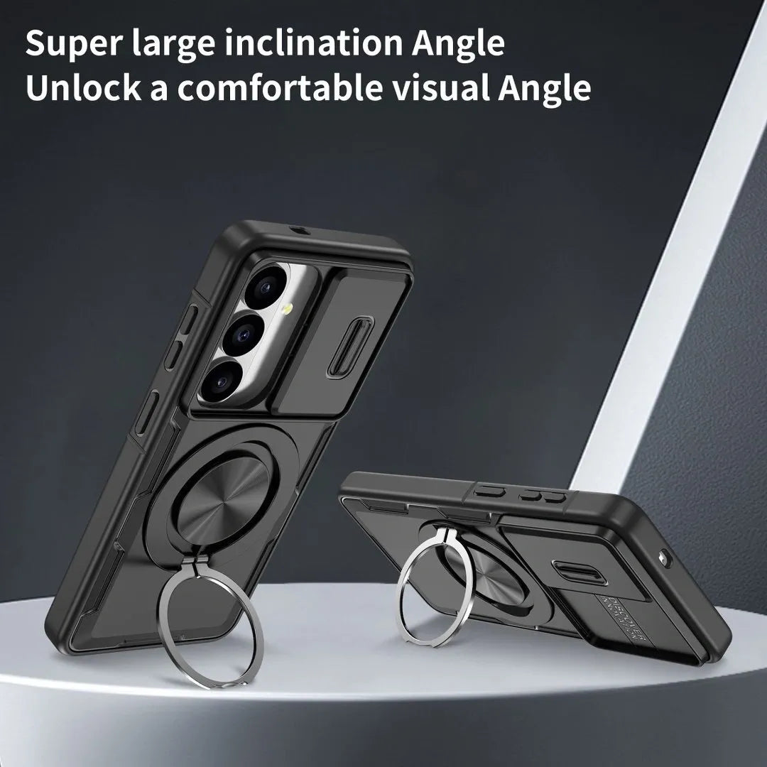 2-in-1 Magnetic Sliding Lens Case, Black for Samsung S26
