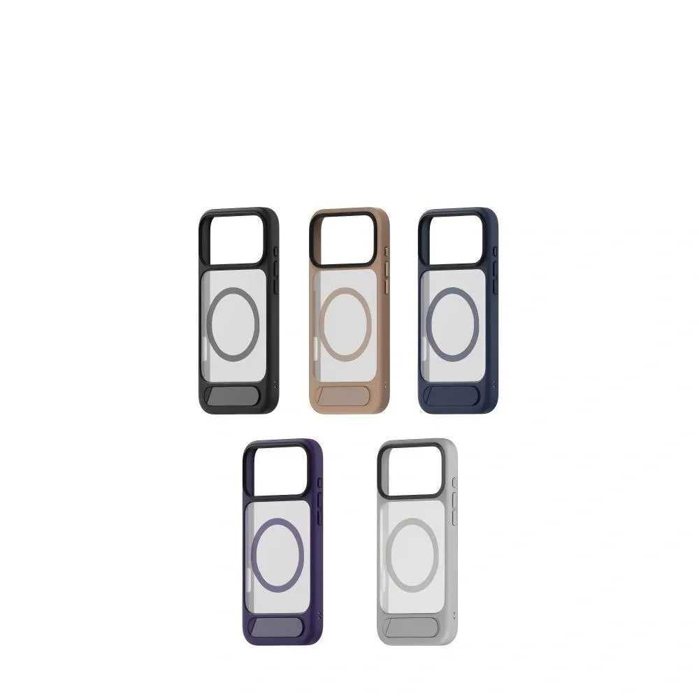 MagSafe Case for iPhone 17 Pro - Purple Matte Shockproof Cover with Hidden Kickstand