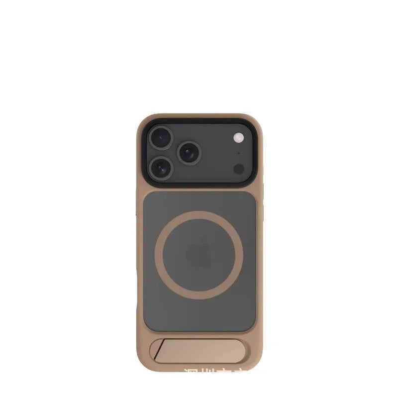 MagSafe Case for iPhone 17 Pro Max - Brown Matte Shockproof Cover with Hidden Kickstand
