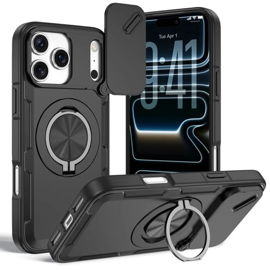 2-in-1 Magnetic Sliding Lens Case, Black for iPhone 17 Pro