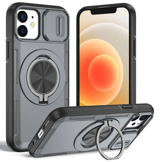 Red Warrior 2-in-1 Magnetic Sliding Lens Case grey for iPhone 12