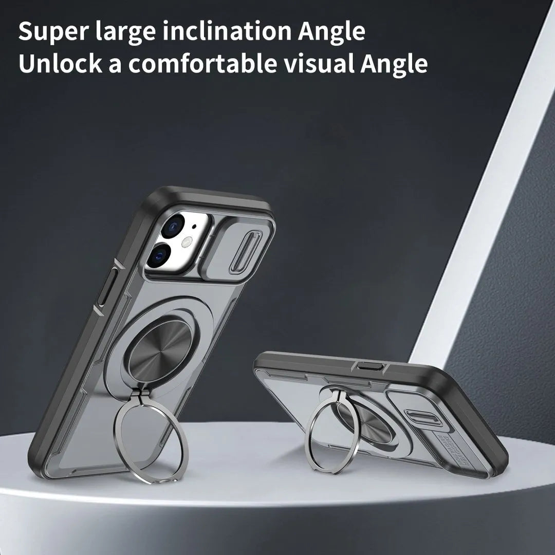Red Warrior 2-in-1 Magnetic Sliding Lens Case grey for iPhone 12