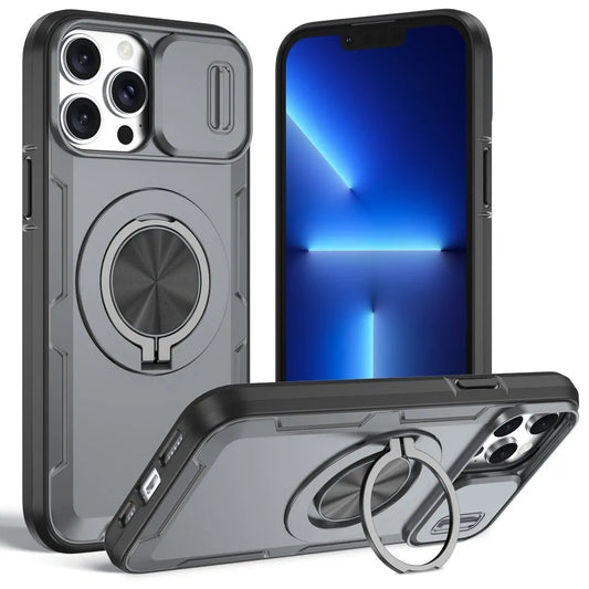 Red Warrior 2-in-1 Magnetic Sliding Lens Case grey for iPhone 12 Pro Max