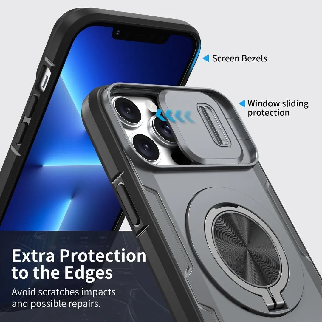Red Warrior 2-in-1 Magnetic Sliding Lens Case grey for iPhone 12 Pro