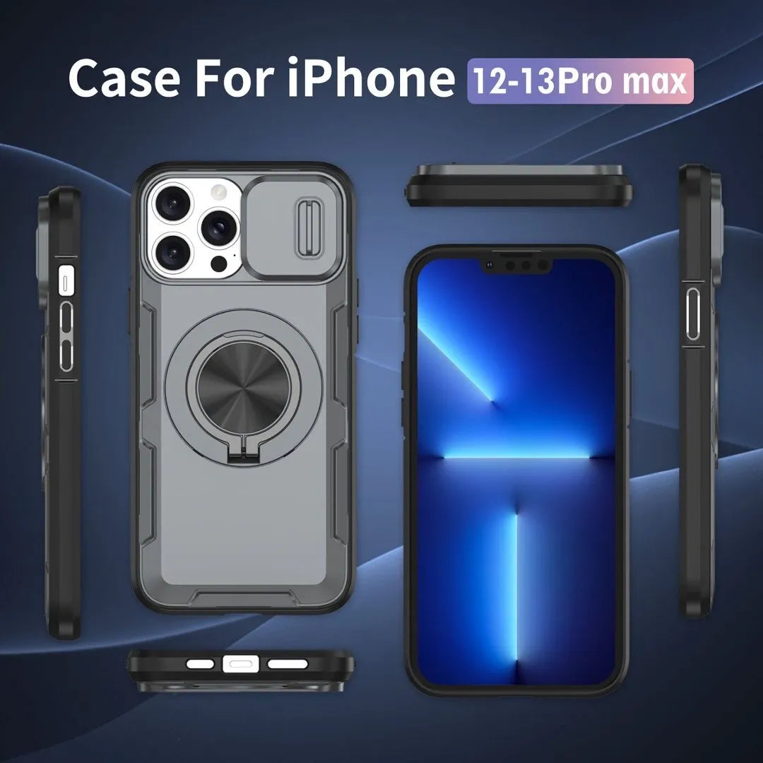 Red Warrior 2-in-1 Magnetic Sliding Lens Case grey for iPhone 13