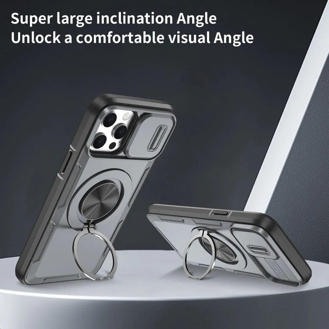 Red Warrior 2-in-1 Magnetic Sliding Lens Case grey for iPhone 13 Pro