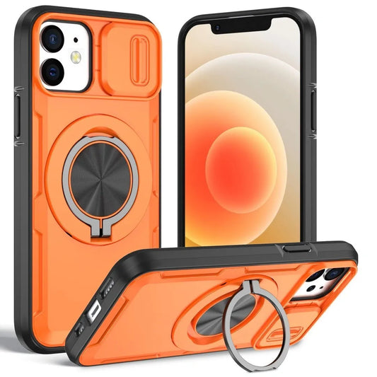 Red Warrior 2-in-1 Magnetic Sliding Lens Case orange for iPhone 12