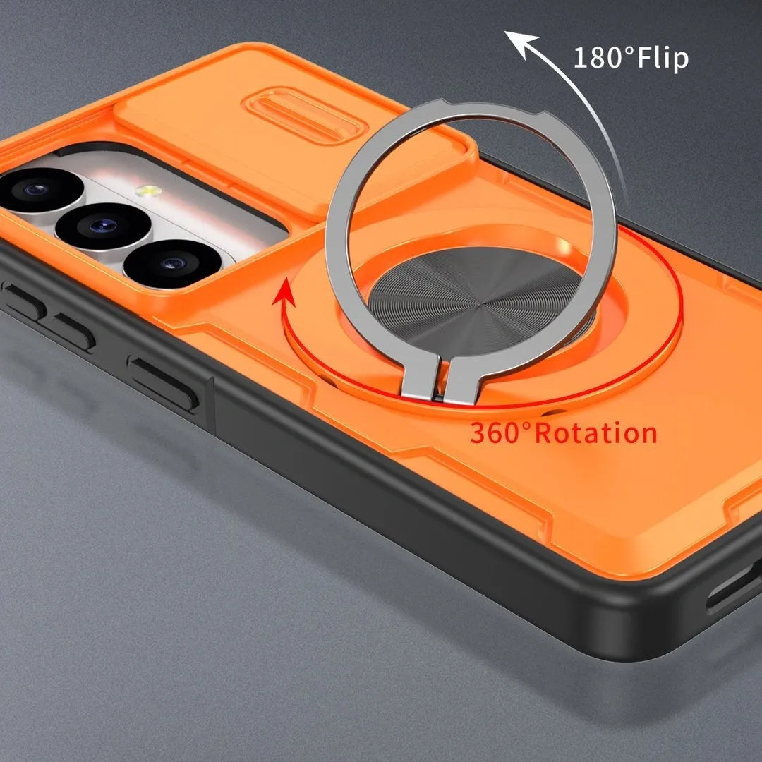 2-in-1 Magnetic Sliding Lens Case, Purple for Samsung S26