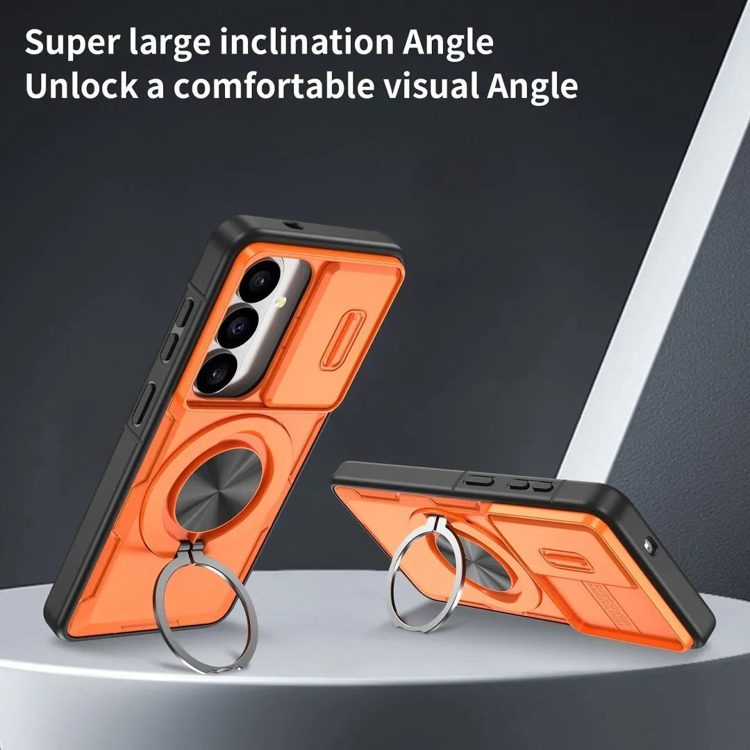 2-in-1 Magnetic Sliding Lens Case, Purple for Samsung S26