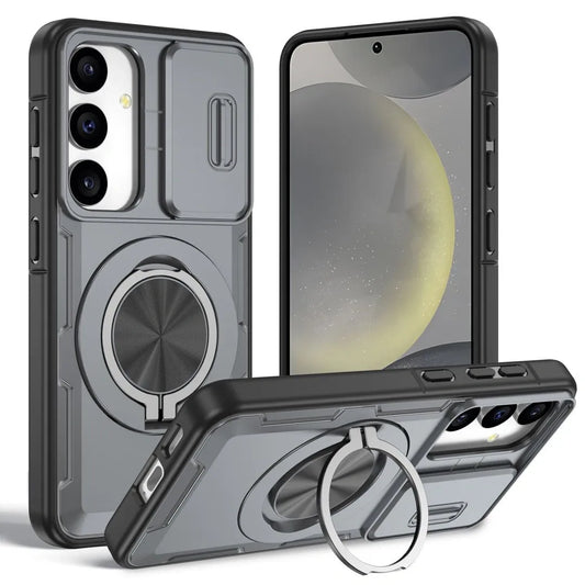 2-in-1 Magnetic Sliding Lens Case, Grey for Samsung S24