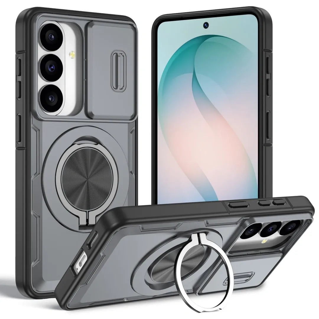 2-in-1 Magnetic Sliding Lens Case, Grey for Samsung S26