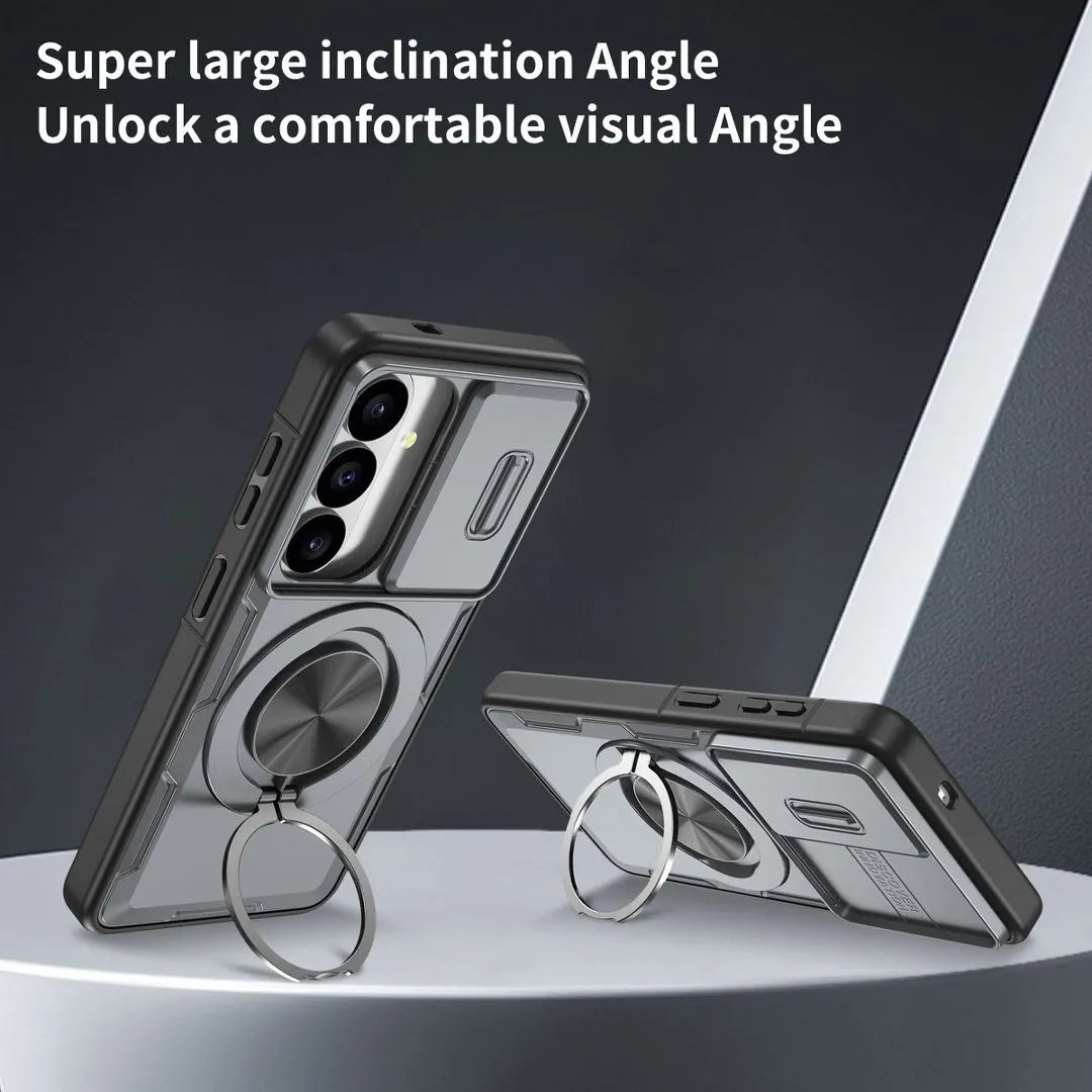 2-in-1 Magnetic Sliding Lens Case, Grey for Samsung S26