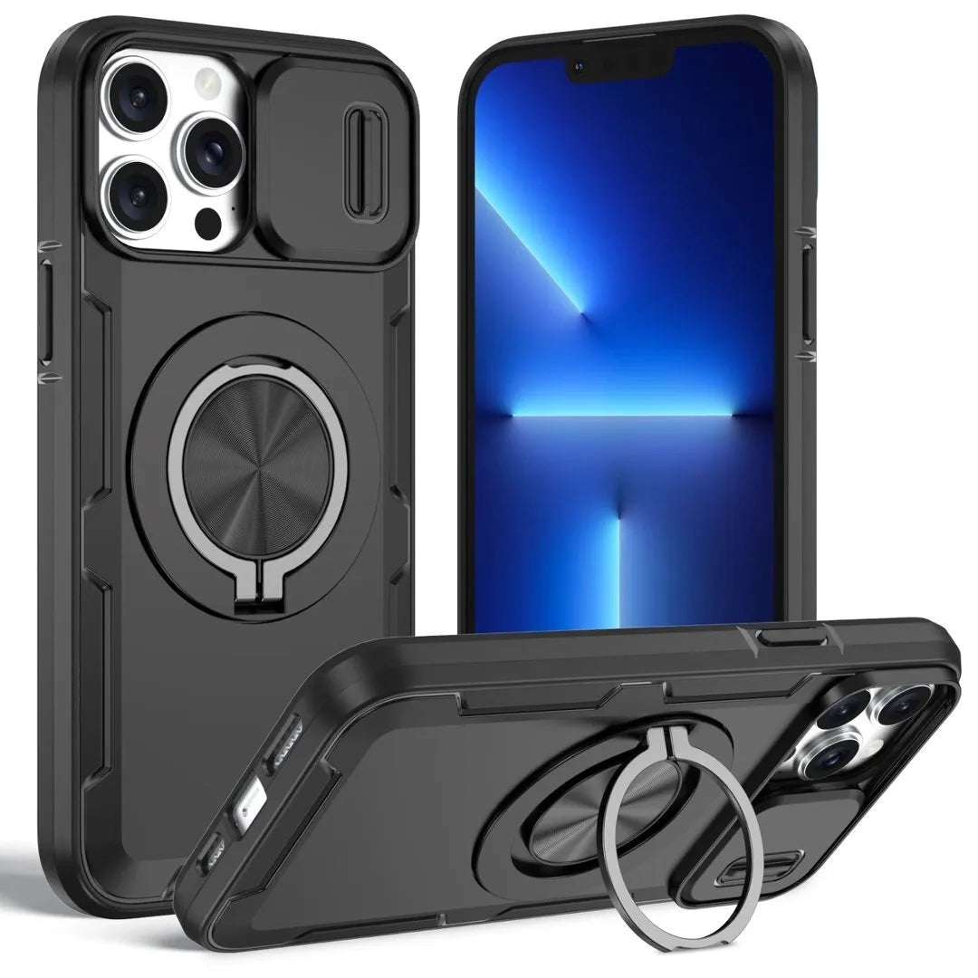Red Warrior 2-in-1 Magnetic Sliding Lens Case black for iPhone 12 Pro Max