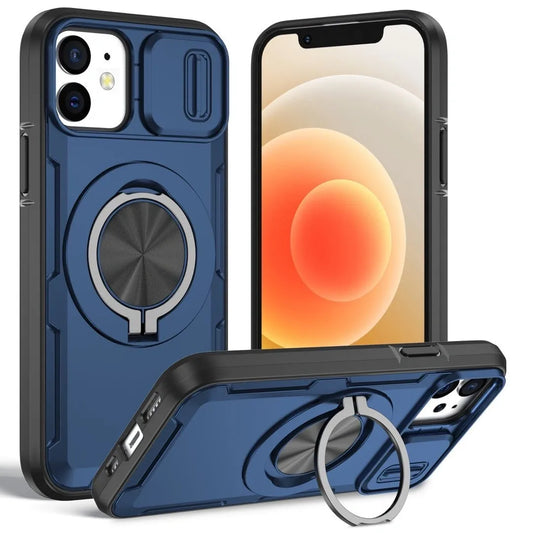 Red Warrior 2-in-1 Magnetic Sliding Lens Case blue for iPhone 12