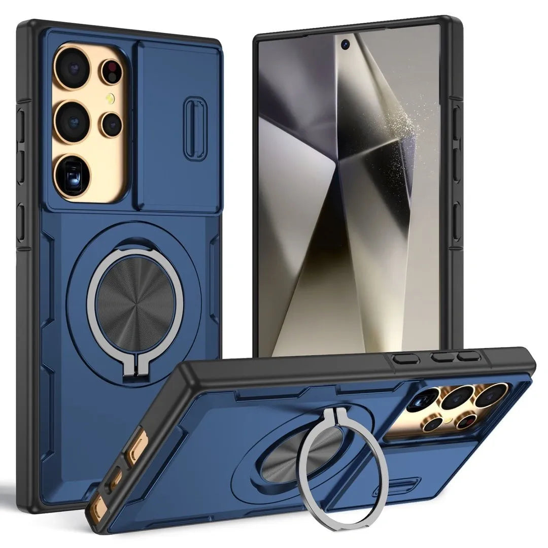 2-in-1 Magnetic Sliding Lens Case, Blue for  Samsung S25Ultra