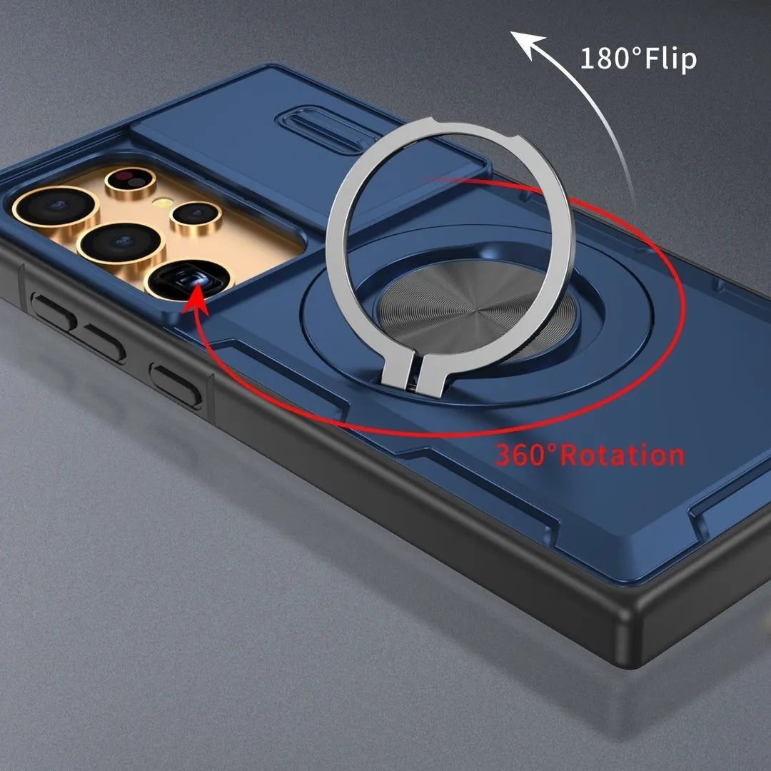 2-in-1 Magnetic Sliding Lens Case, Blue for  Samsung S25Ultra