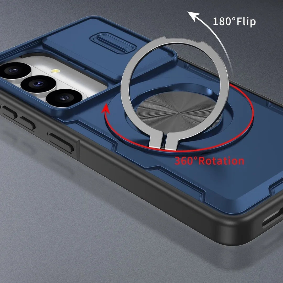 2-in-1 Magnetic Sliding Lens Case, Blue for  Samsung S26