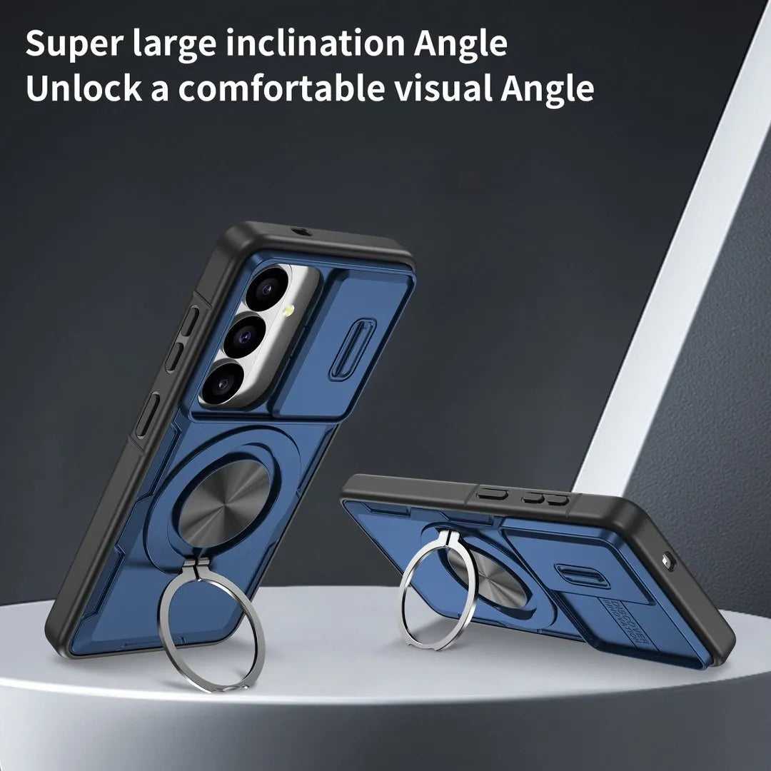 2-in-1 Magnetic Sliding Lens Case, Blue for  Samsung S26