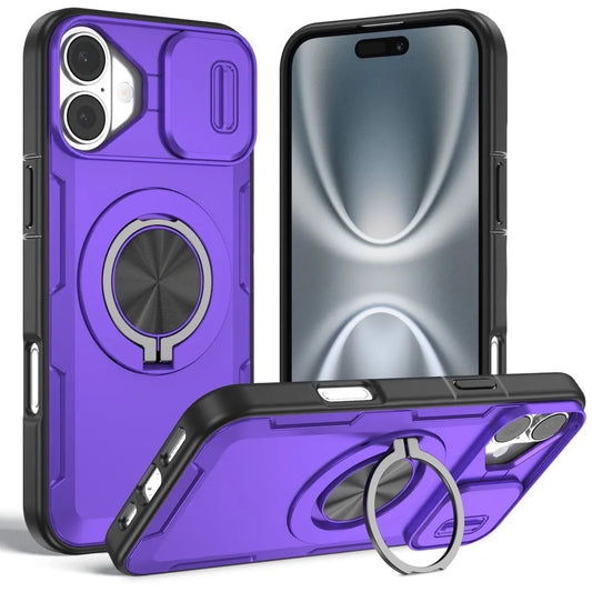 2-in-1 Magnetic Sliding Lens Case, Purple for iPhone 17