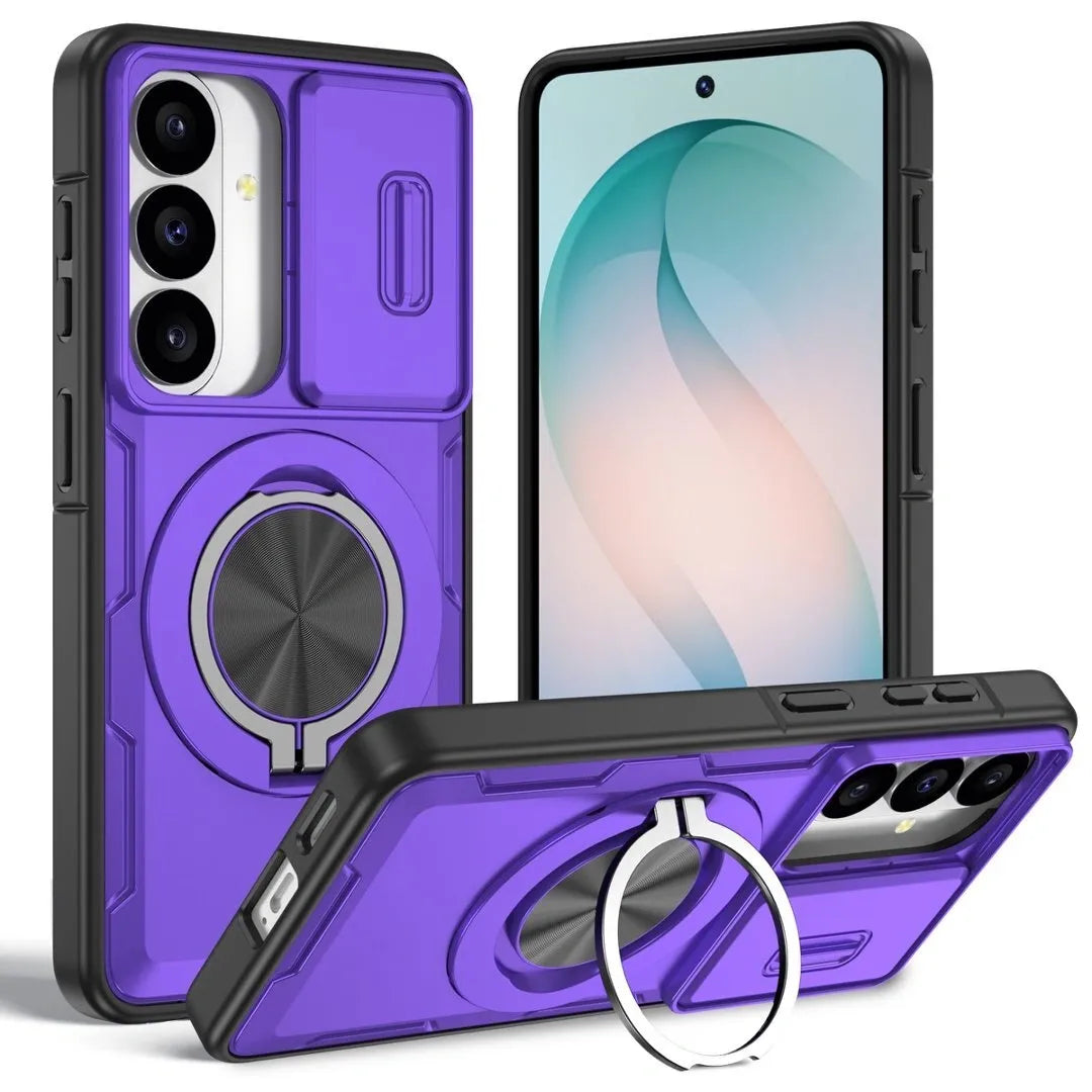 2-in-1 Magnetic Sliding Lens Case, Purple for Samsung S26