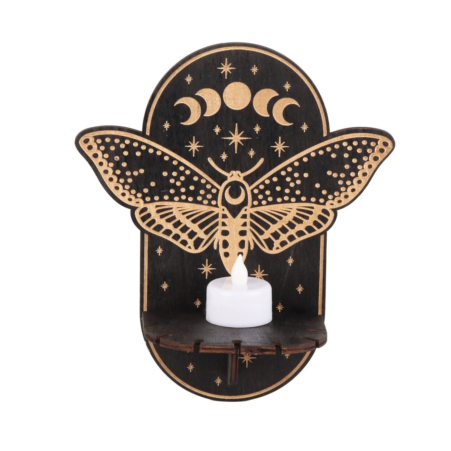 Wooden Candle Holder Hanging Decoration LED Animal Candlestick Crystal Display Stand for Meditation Home Decor