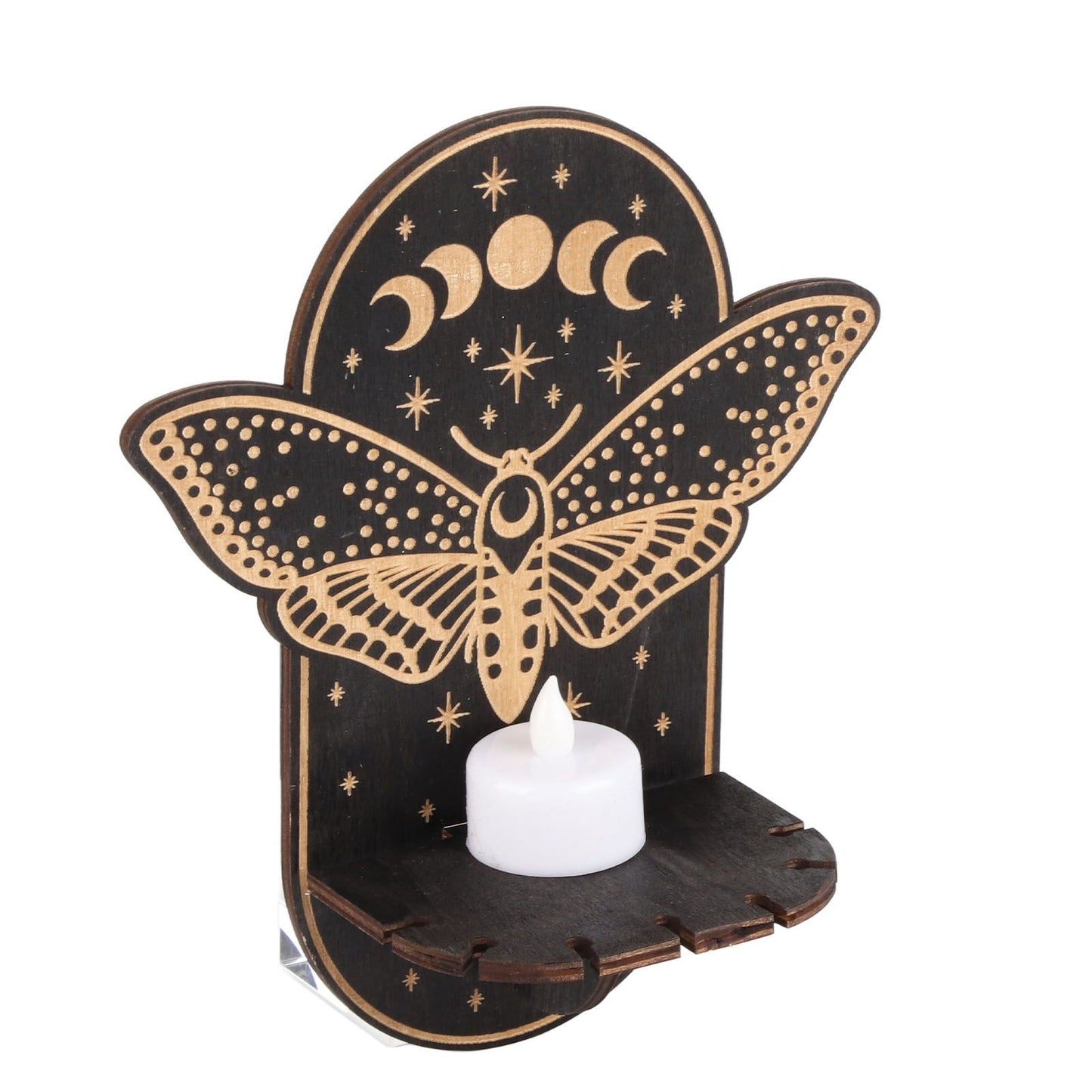 Wooden Candle Holder Hanging Decoration LED Animal Candlestick Crystal Display Stand for Meditation Home Decor