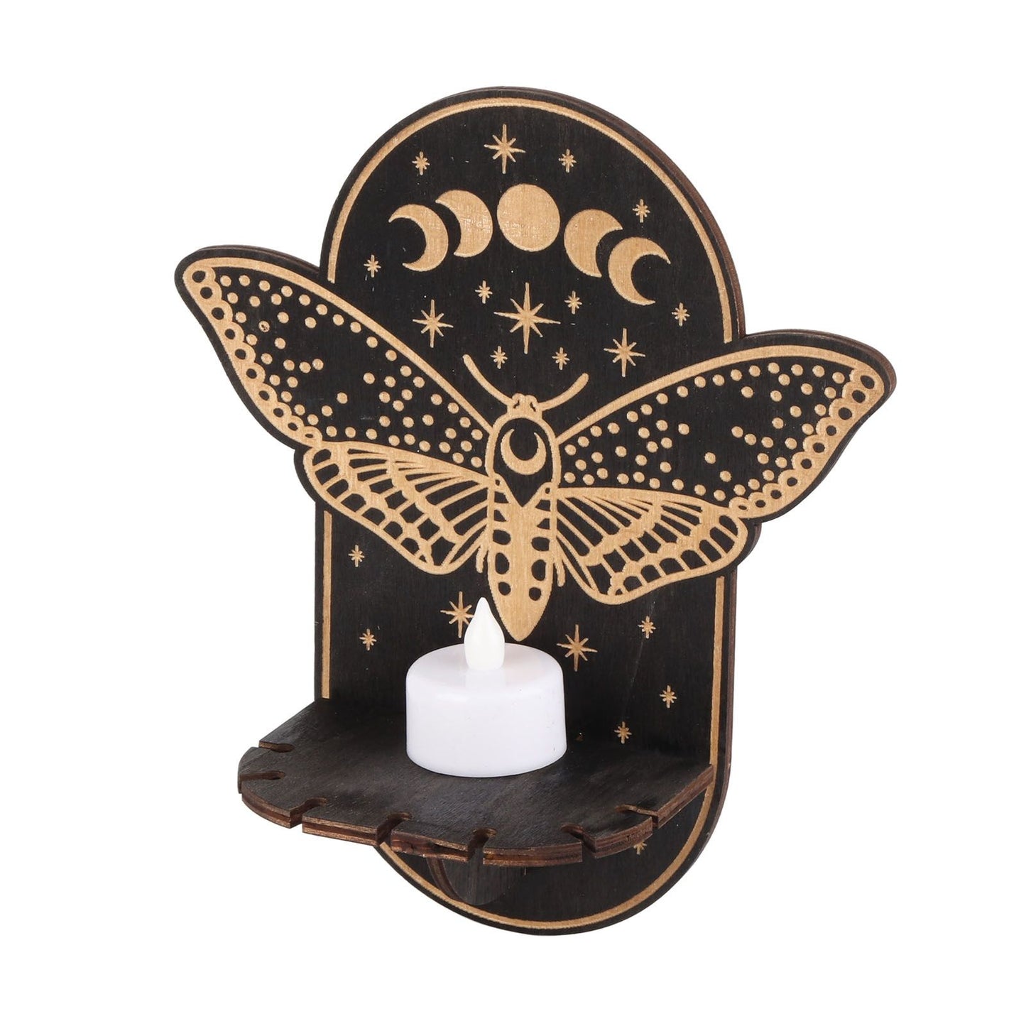 Wooden Candle Holder Hanging Decoration LED Animal Candlestick Crystal Display Stand for Meditation Home Decor