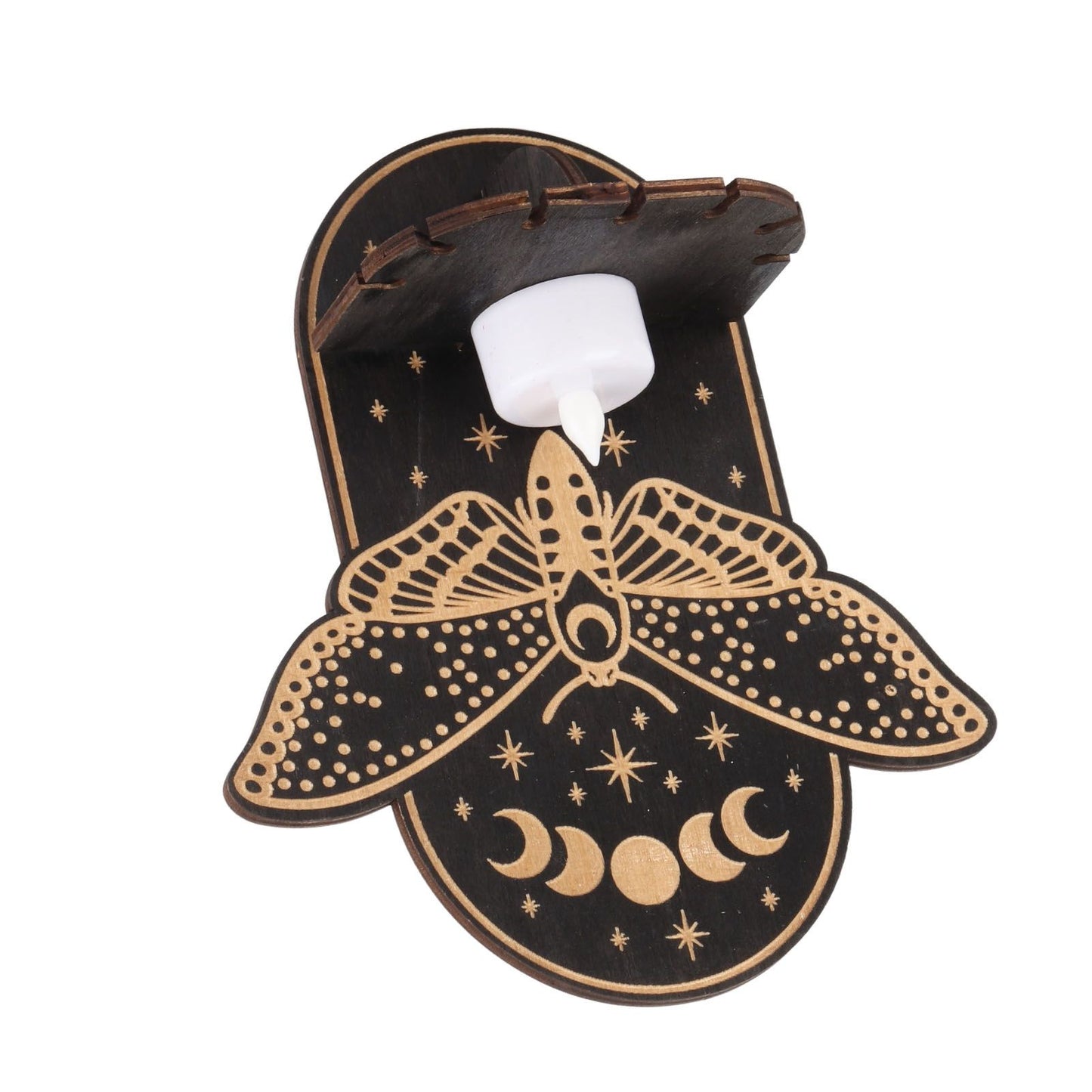 Wooden Candle Holder Hanging Decoration LED Animal Candlestick Crystal Display Stand for Meditation Home Decor
