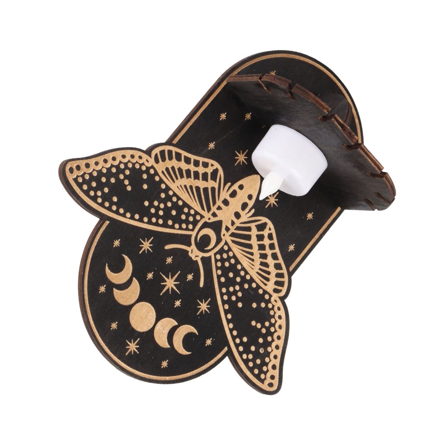 Wooden Candle Holder Hanging Decoration LED Animal Candlestick Crystal Display Stand for Meditation Home Decor