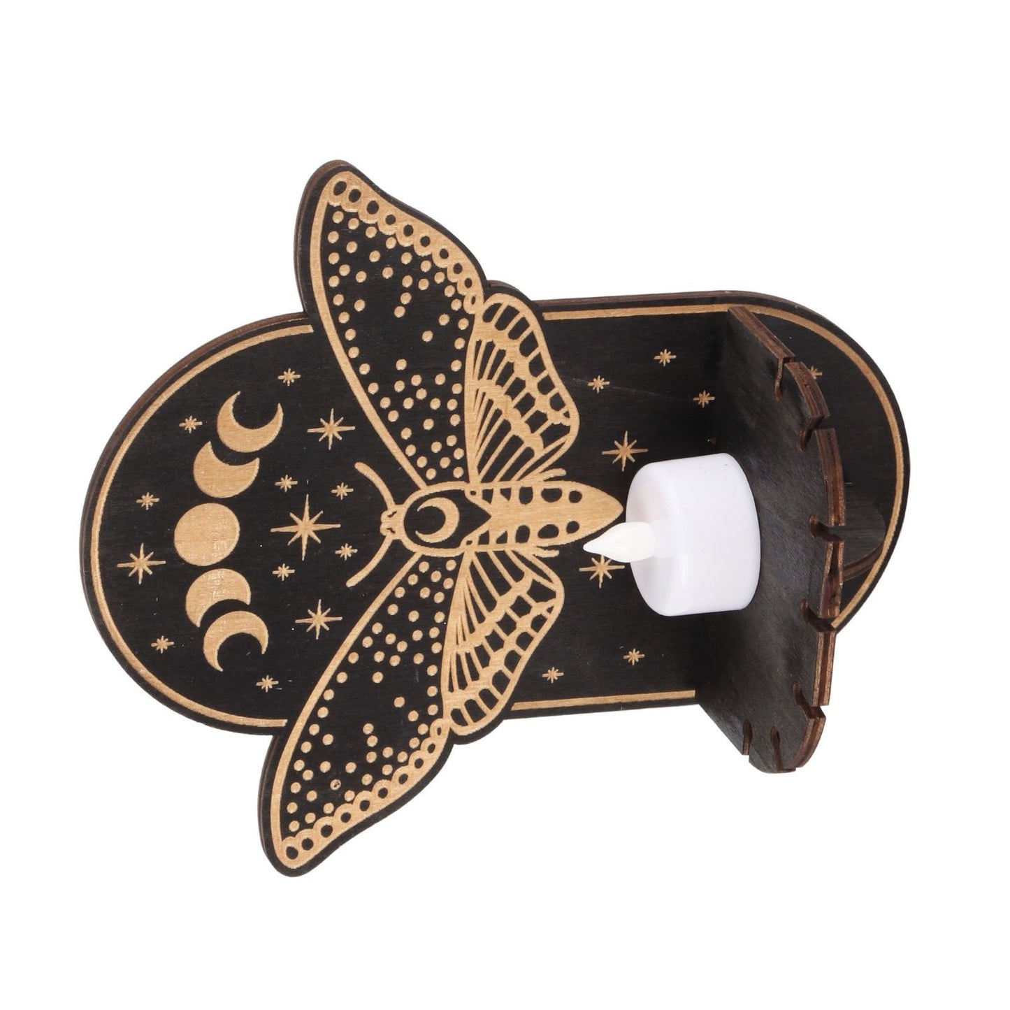 Wooden Candle Holder Hanging Decoration LED Animal Candlestick Crystal Display Stand for Meditation Home Decor