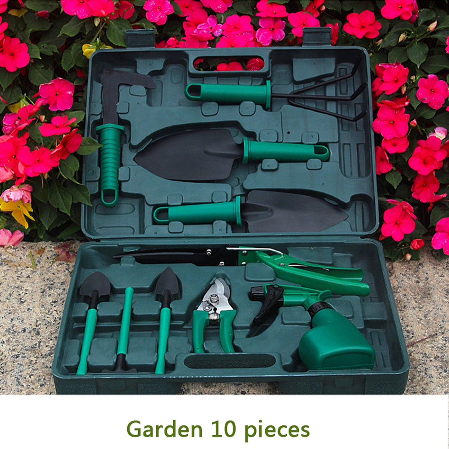 Potted Plant Pruning Shovel Kit Garden Planting Weeding Set Bonsai Trimming Garden Tools Green 10 PCS