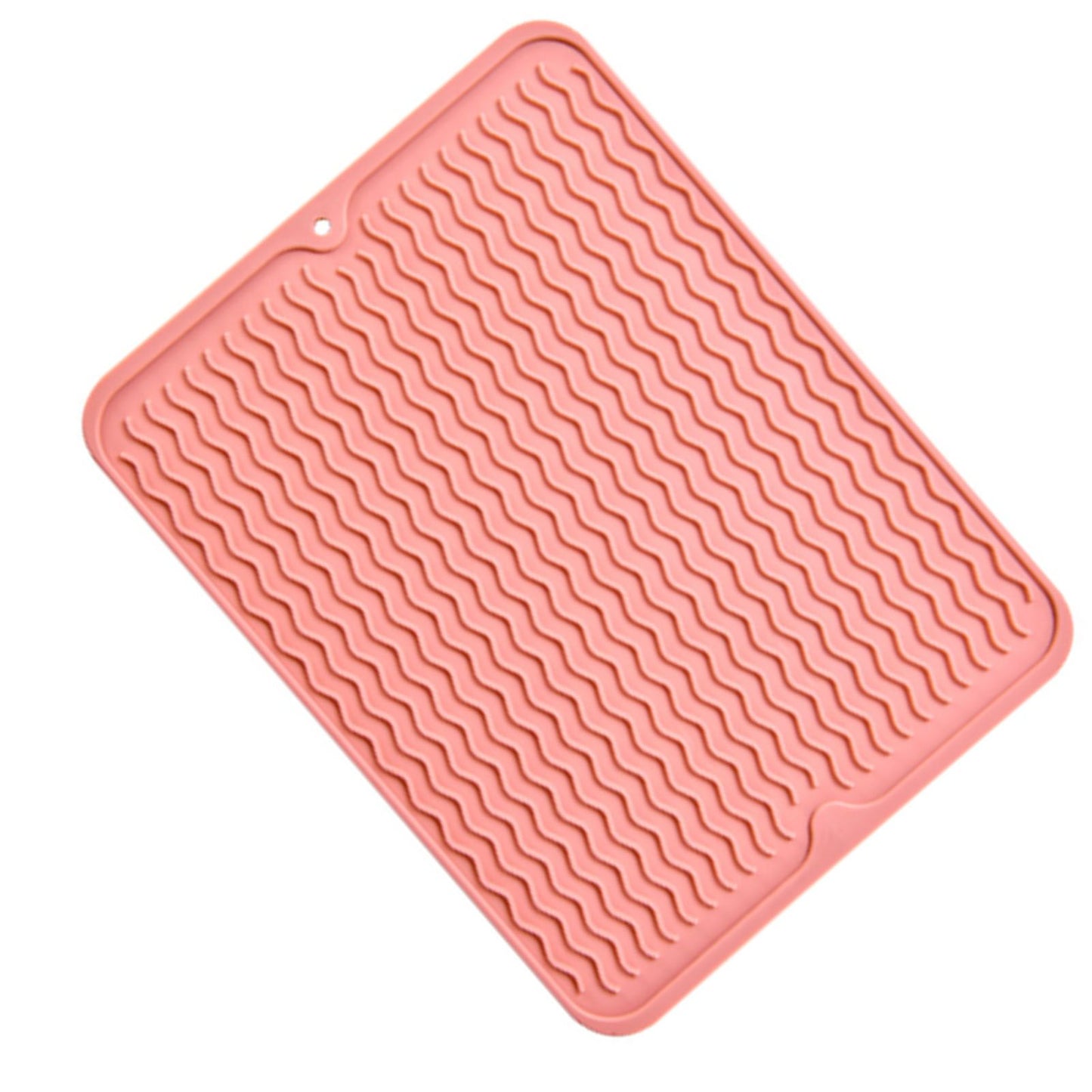 Table Insulating Rubber Mat Anti Slip Waterproof Heat Resistant Dish Drying Placemat for Kitchen Pink