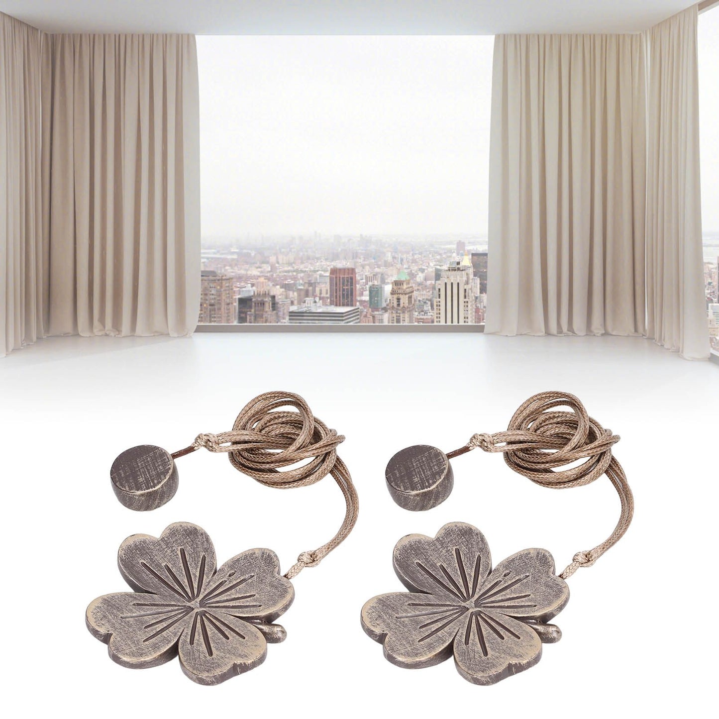 2 PCS Curtain Tiebacks Simple Resin Carving Binding Rope Curtain Strap Buckle Accessories