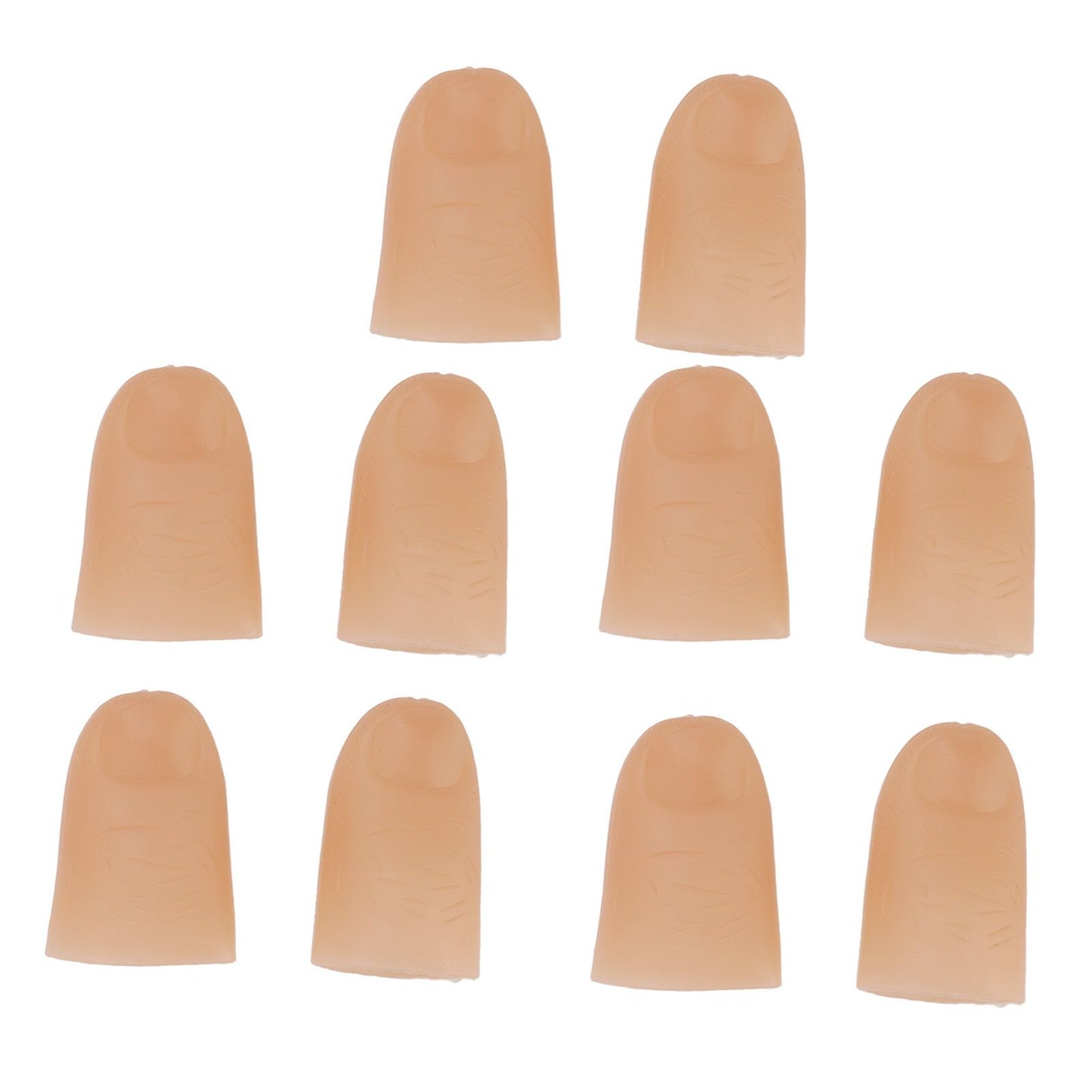 5 Pairs Finger Light Up Thumb PVC 3V 40mAh Battery Powered 4.5cm LED Fake Finger Lights for Performance Prop