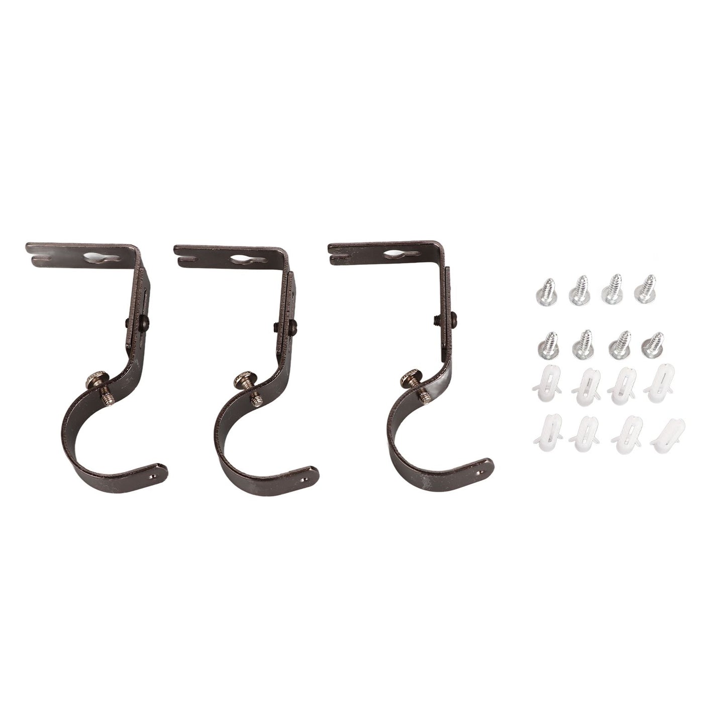 3Pcs Curtain Rod Hook Holder Iron Bracket Universal Design Home Decoration for Bedroom
