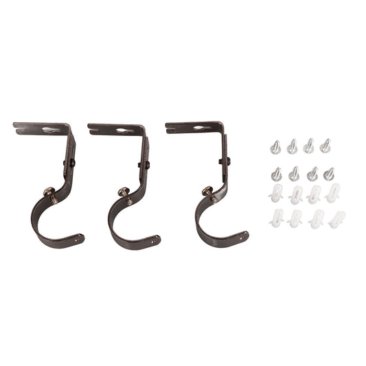 3Pcs Curtain Rod Hook Holder Iron Bracket Universal Design Home Decoration for Bedroom
